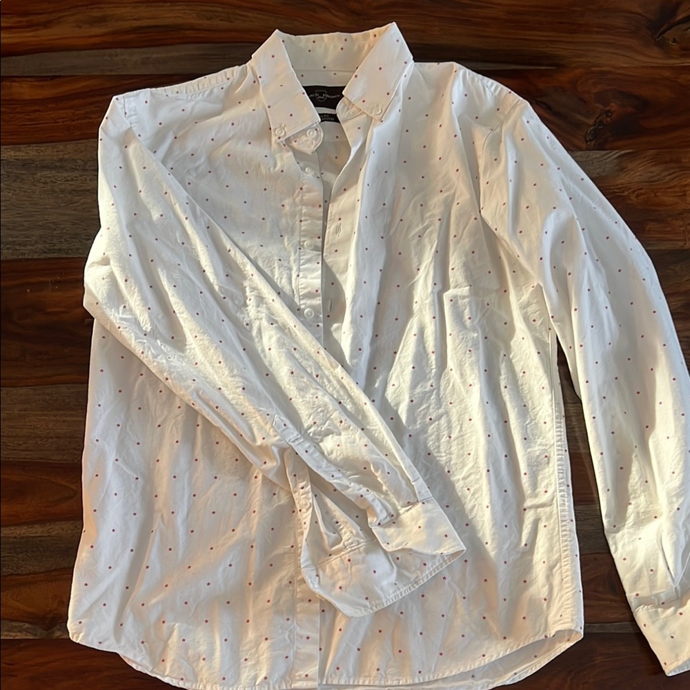 Black and Brown slim fit White Men's Shirt